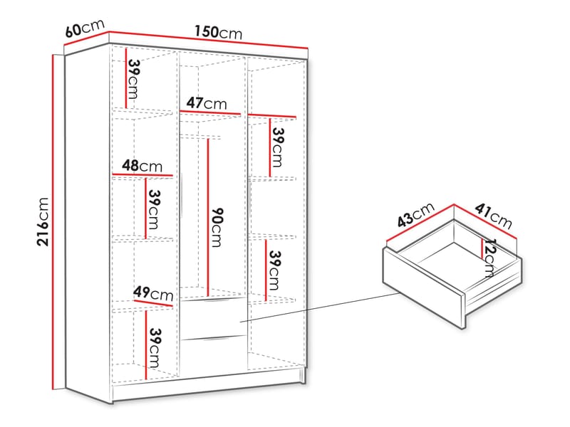 Varros Garderob 150x216 cm - Beige - Förvaring - Sko- & klädförvaring - Garderober & garderobssystem