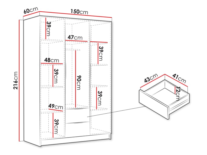 Varros Garderob 150x216 cm - Brun - Förvaring - Sko- & klädförvaring - Garderober & garderobssystem