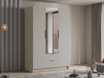 Varros Garderob med Spegel 150x216 cm - Beige - Förvaring - Sko- & klädförvaring - Garderober & garderobssystem
