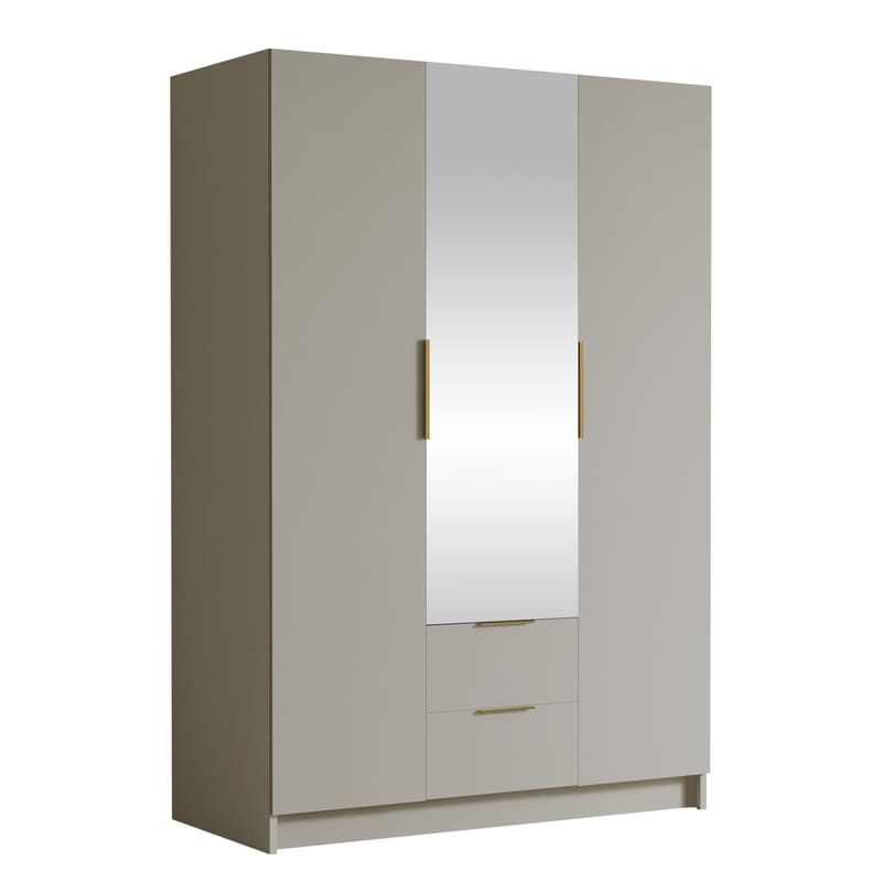 Varros Garderob med Spegel 150x216 cm - Beige - Förvaring - Sko- & klädförvaring - Garderober & garderobssystem