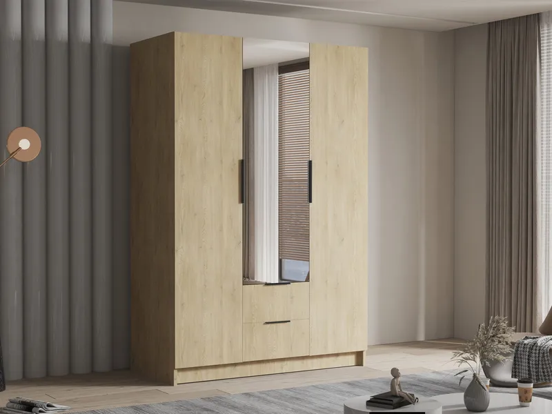 Varros Garderob med Spegel 150x216 cm - Brun - Förvaring - Sko- & klädförvaring - Garderober & garderobssystem