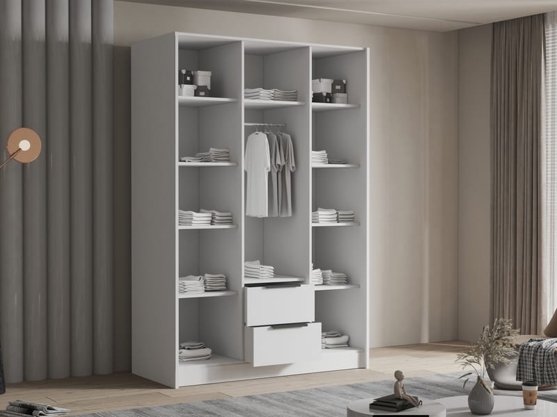 Varros Garderob med Spegel 150x216 cm - Brun - Förvaring - Sko- & klädförvaring - Garderober & garderobssystem
