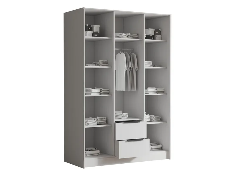 Varros garderob med spegel 150x216 cm - Svart, vit - Förvaring - Sko- & klädförvaring - Garderober & garderobssystem
