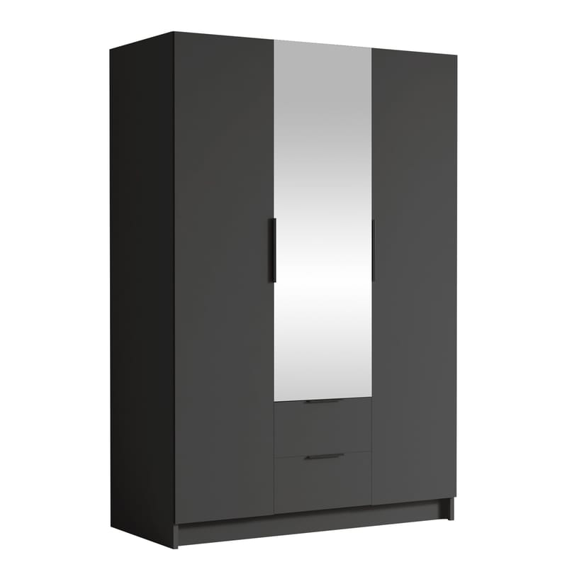 Varros Garderob med Spegel 150x216 cm, Svart