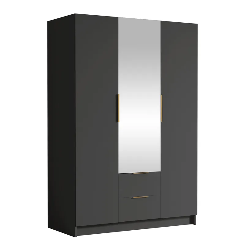 Varros Garderob med Spegel 150x216 cm, Svart