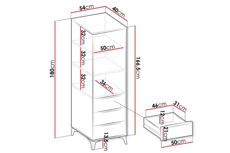 Vemdalen Garderob 54 cm - Sand beige - Förvaring - Sko- & klädförvaring - Garderober & garderobssystem
