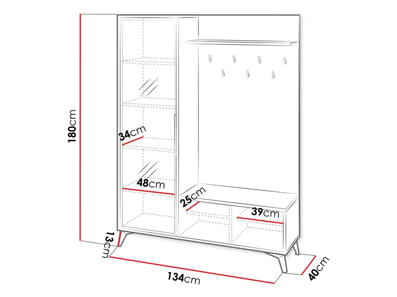 Vemdalen Hallmöbelset 180 cm - Förvaring - Sko- & klädförvaring - Garderober & garderobssystem