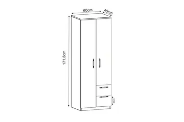 Vespera Garderob 60x171,8 cm - Vit - Förvaring - Sko- & klädförvaring - Garderober & garderobssystem