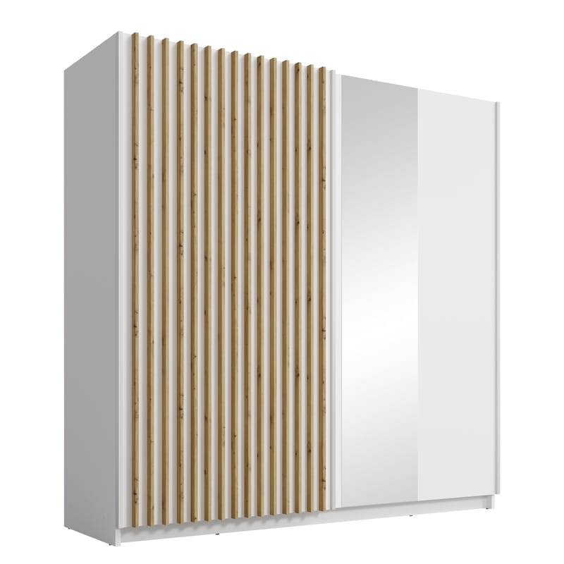 Veylan Garderob med spegel 201x199 cm, vit