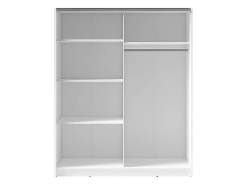 Veylan Garderob med spegel 201x199 cm - vit - Förvaring - Sko- & klädförvaring - Garderober & garderobssystem