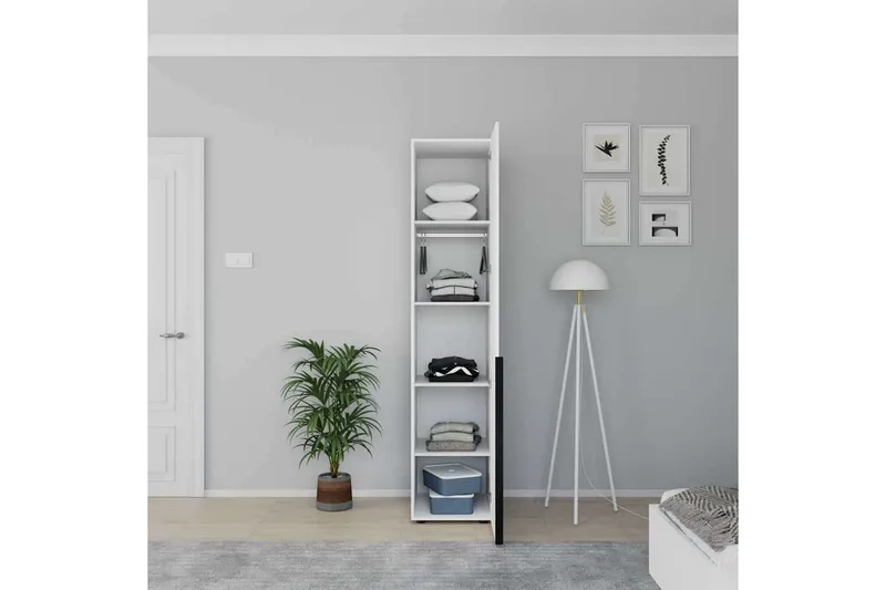 Vornic Garderob 45x210 cm - Vit - Förvaring - Sko- & klädförvaring - Garderober & garderobssystem