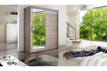 Westa Garderob 150 cm i Trä med Glasdörr - Beige - Förvaring - Sko- & klädförvaring - Garderober & garderobssystem