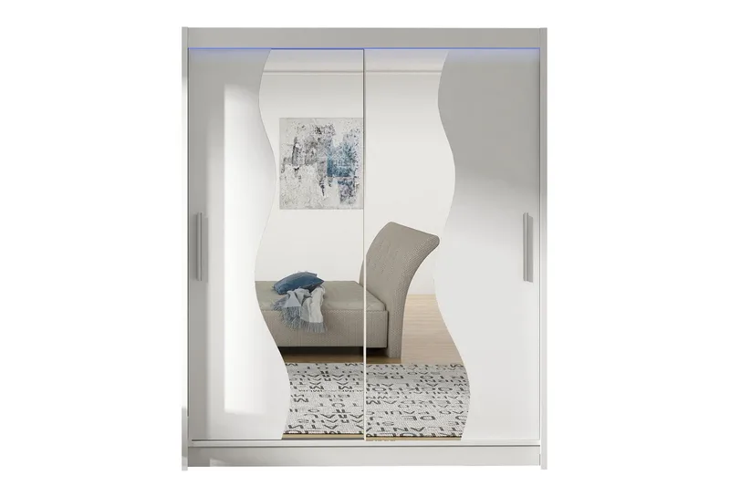 Westa Garderob 150x58x200 cm med LED - Vit - Förvaring - Sko- & klädförvaring - Garderober & garderobssystem