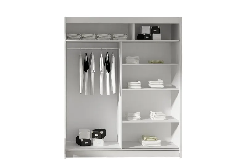 Westa Garderob 150x58x200 cm - Vit - Förvaring - Sko- & klädförvaring - Garderober & garderobssystem