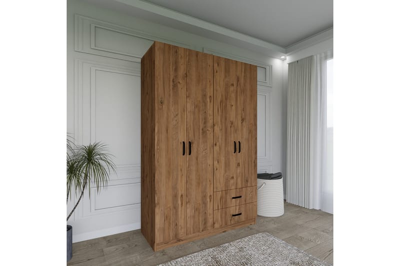 Yaman Garderob 120x180 cm - Brun - Förvaring - Sko- & klädförvaring - Garderober & garderobssystem