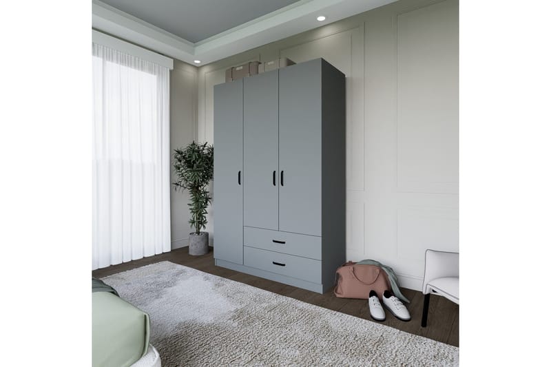 Yaman Garderob 120x181 cm - Grå - Förvaring - Sko- & klädförvaring - Garderober & garderobssystem