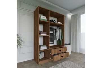 Yaman Garderob 120x181 cm - Valnöt - Förvaring - Sko- & klädförvaring - Garderober & garderobssystem