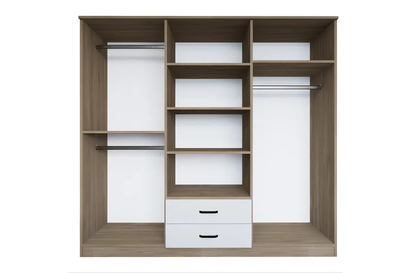 Yaman Garderob 180x190 cm - Ljusbrun - Förvaring - Sko- & klädförvaring - Garderober & garderobssystem