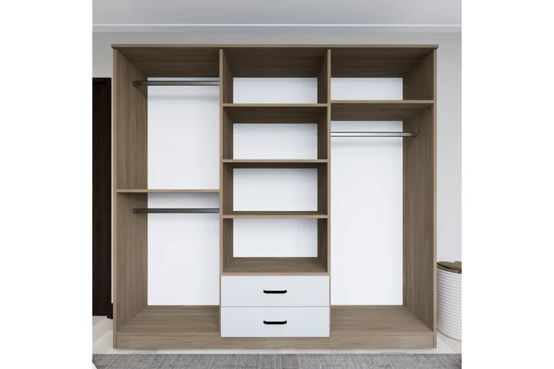 Yaman Garderob 180x190 cm - Ljusbrun - Förvaring - Sko- & klädförvaring - Garderober & garderobssystem