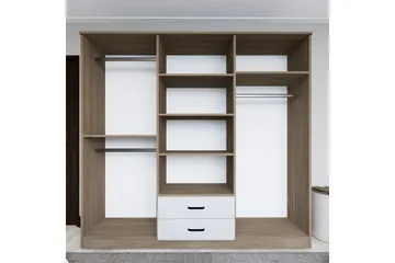 Yaman Garderob 180x190 cm - Ljusbrun - Förvaring - Sko- & klädförvaring - Garderober & garderobssystem
