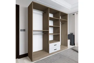 Yaman Garderob 180x190 cm - Ljusbrun - Förvaring - Sko- & klädförvaring - Garderober & garderobssystem