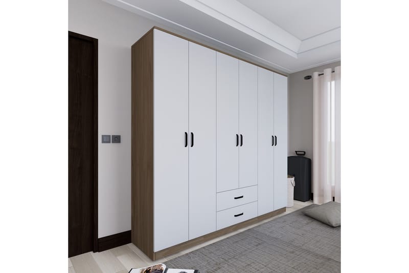 Yaman Garderob 180x190 cm - Ljusbrun - Förvaring - Sko- & klädförvaring - Garderober & garderobssystem
