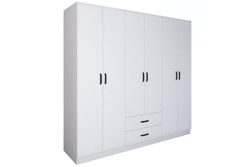Yaman Garderob 180x190 cm - Mattvit - Förvaring - Sko- & klädförvaring - Garderober & garderobssystem