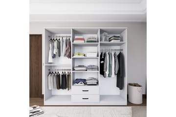 Yaman Garderob 180x190 cm - Mattvit - Förvaring - Sko- & klädförvaring - Garderober & garderobssystem