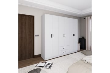 Yaman Garderob 180x190 cm - Mattvit - Förvaring - Sko- & klädförvaring - Garderober & garderobssystem