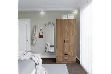 Yaman Garderob 80x182 cm - Brun - Förvaring - Sko- & klädförvaring - Garderober & garderobssystem