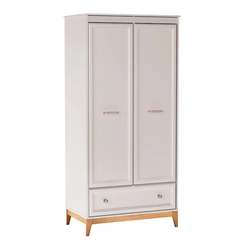 Zeylor Garderob 193 cm i Trä med Förvaring, Offwhite