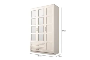 Zyricon Garderob 105x184 cm - Matt Vit - Förvaring - Sko- & klädförvaring - Garderober & garderobssystem