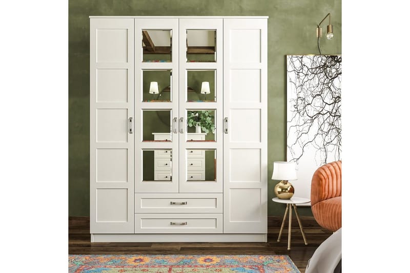 Zyricon Garderob 140x180 cm - Matt Vit - Förvaring - Sko- & klädförvaring - Garderober & garderobssystem