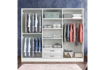Zyricon Garderob 210x184 cm - Vit - Förvaring - Sko- & klädförvaring - Garderober & garderobssystem
