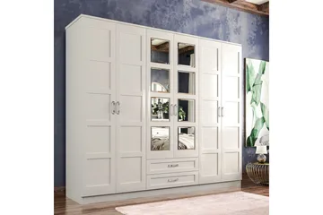 Zyricon Garderob 210x184 cm - Vit - Förvaring - Sko- & klädförvaring - Garderober & garderobssystem