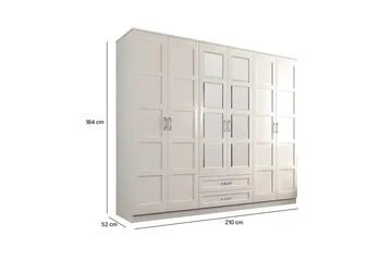 Zyricon Garderob 210x184 cm - Vit - Förvaring - Sko- & klädförvaring - Garderober & garderobssystem