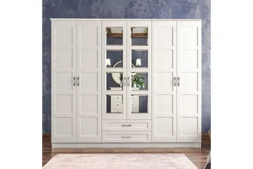 Zyricon Garderob 210x184 cm - Vit - Förvaring - Sko- & klädförvaring - Garderober & garderobssystem
