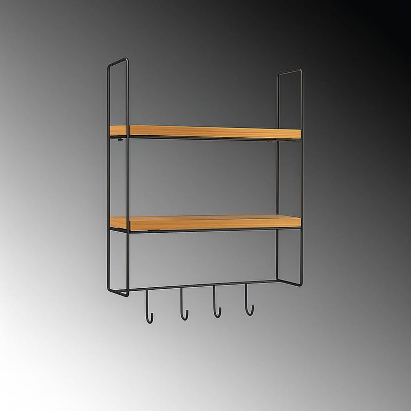 Alvorn Vägghylla 58x42 cm - Guld Och Natur - Förvaring - Köksförvaring - Kökshylla