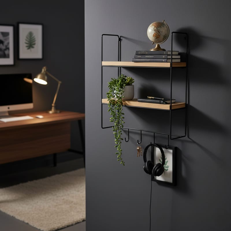 Alvorn Vägghylla 58x42 cm - Guld Och Natur - Förvaring - Köksförvaring - Kökshylla