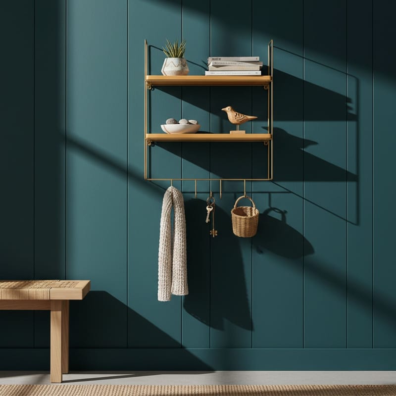 Alvorn Vägghylla 58x42 cm - Guld Och Natur - Förvaring - Köksförvaring - Kökshylla