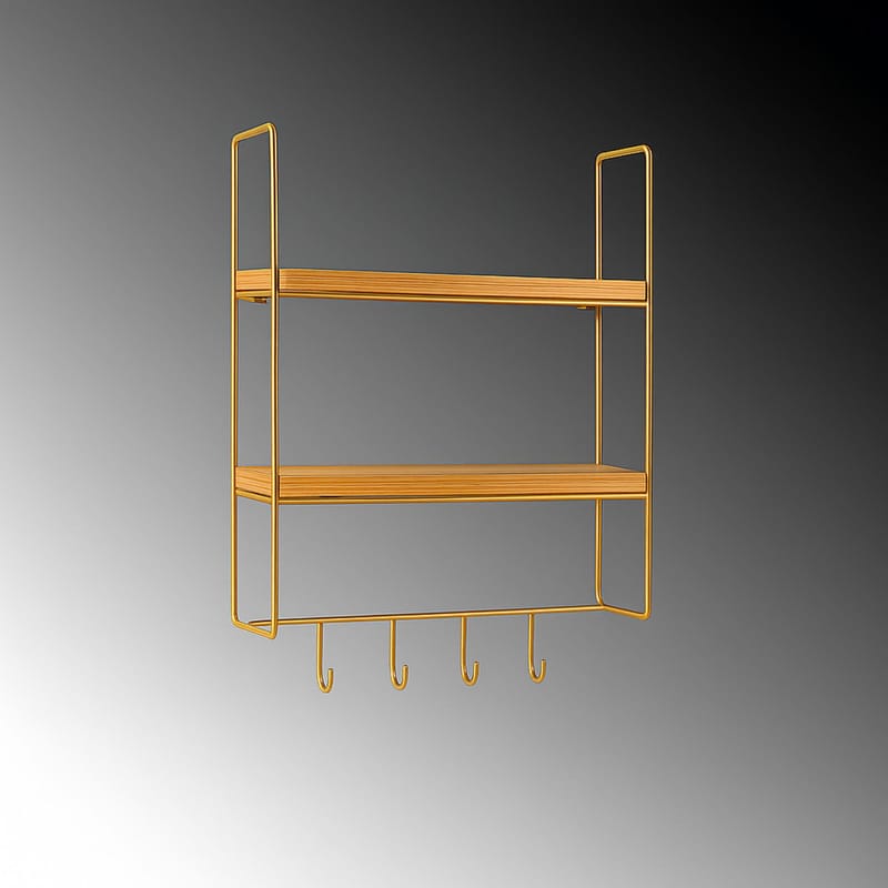 Alvorn Vägghylla 58x42 cm - Guld/Natur - Förvaring - Köksförvaring - Kökshylla