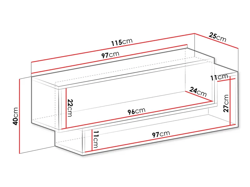 Edson Vägghylla 115 cm - Förvaring - Köksförvaring - Kökshylla