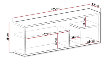 Elvaren Vägghylla 105 cm i Trä - Vit|Brun - Förvaring - Köksförvaring - Kökshylla