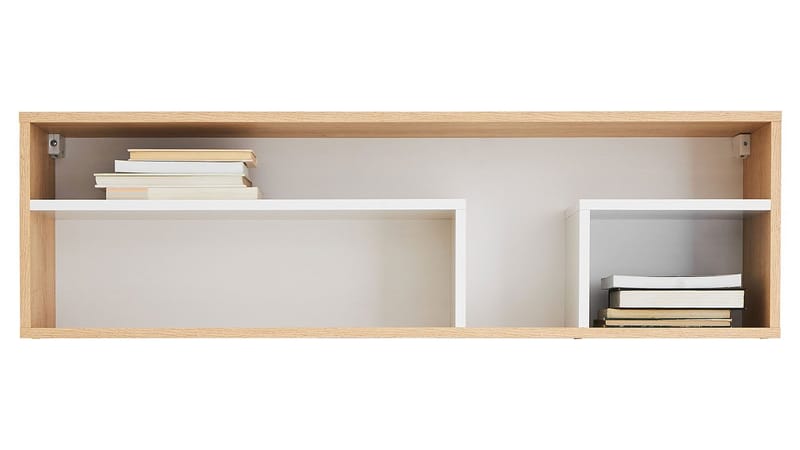 Elvaren Vägghylla 105 cm i Trä, Vit|Brun
