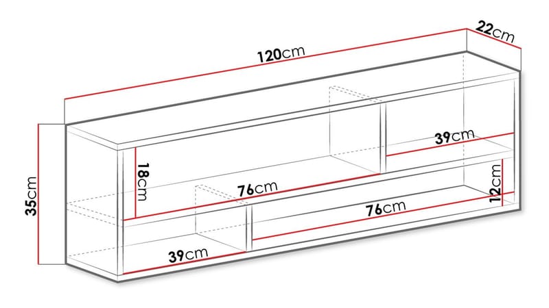 Elvaren Vägghylla 120 cm i Trä - Vit|Beige - Förvaring - Köksförvaring - Kökshylla