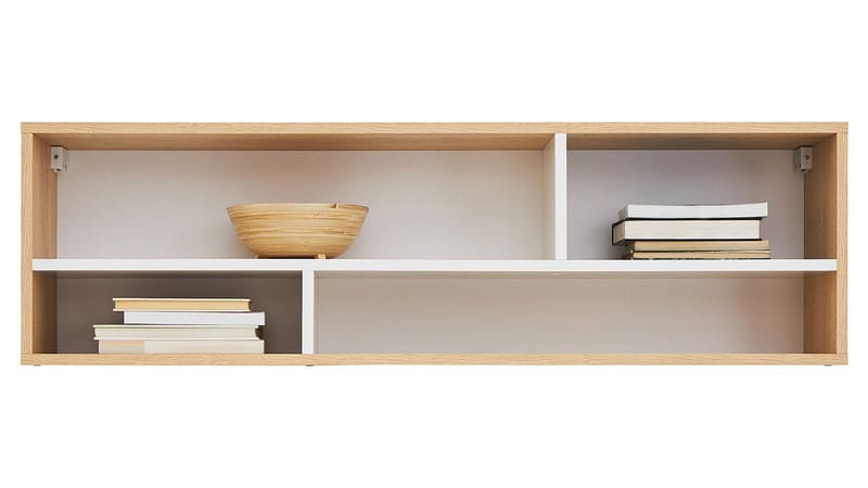 Elvaren Vägghylla 120 cm i Trä, Vit|Beige