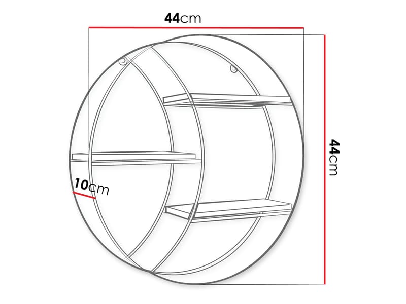 Elyran Vägghylla 44 cm - vit, brun - Förvaring - Köksförvaring - Kökshylla