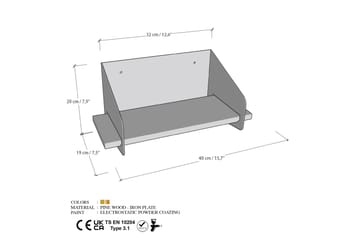 Faeryn Vägghylla 40 cm - Svart - Förvaring - Köksförvaring - Kökshylla