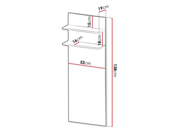 Fiorea Vägghylla 52x138 cm - Brun och grå - Förvaring - Köksförvaring - Kökshylla