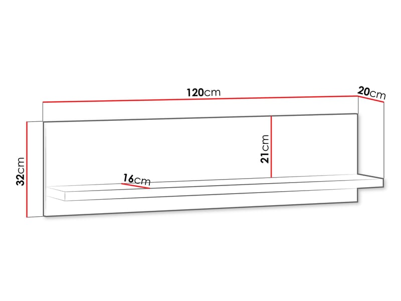 Fonti Vägghylla 120 cm - Brun - Förvaring - Köksförvaring - Kökshylla
